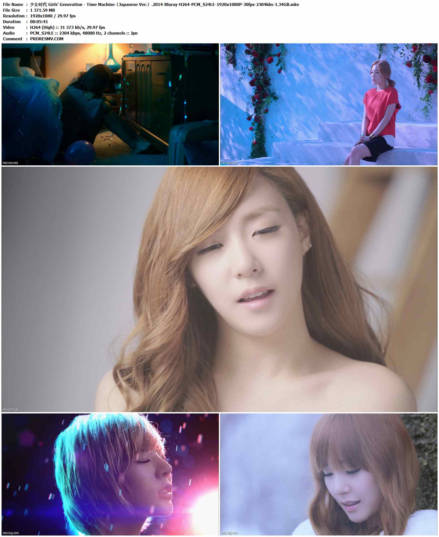 少女时代 Girls' Generation - Time Machine（Japanese Ver.）.2014-Bluray-H264-PCM_S24LE-1920x1080P-30fps-2304kbs-1.34GB官方MV_高清MV